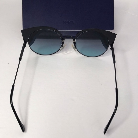 New - 💯 Auth Fendi Hypnoshine Blue-Aqua Gradient Round Sunglasses FF 0215/S 00… - Picture 12 of 17
